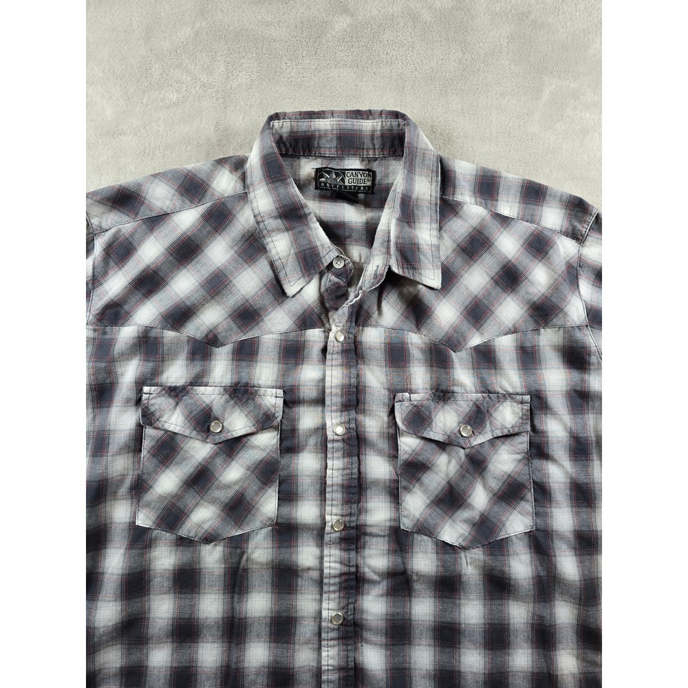 Canyon‎ Guide Outfitters Shirt Mens 2X Plaid Western Short Sleeve Snap Front